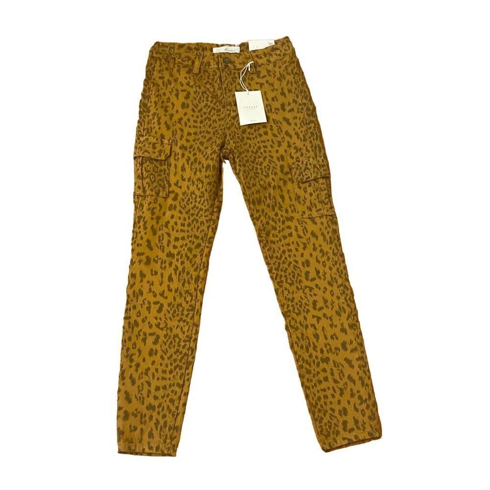 NEW KanCan Adelaide High Rise Super Skinny Jeans Cargo Pockets Leopard Print